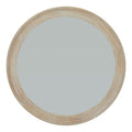 Bebside Large Washed Wood Round Mirror