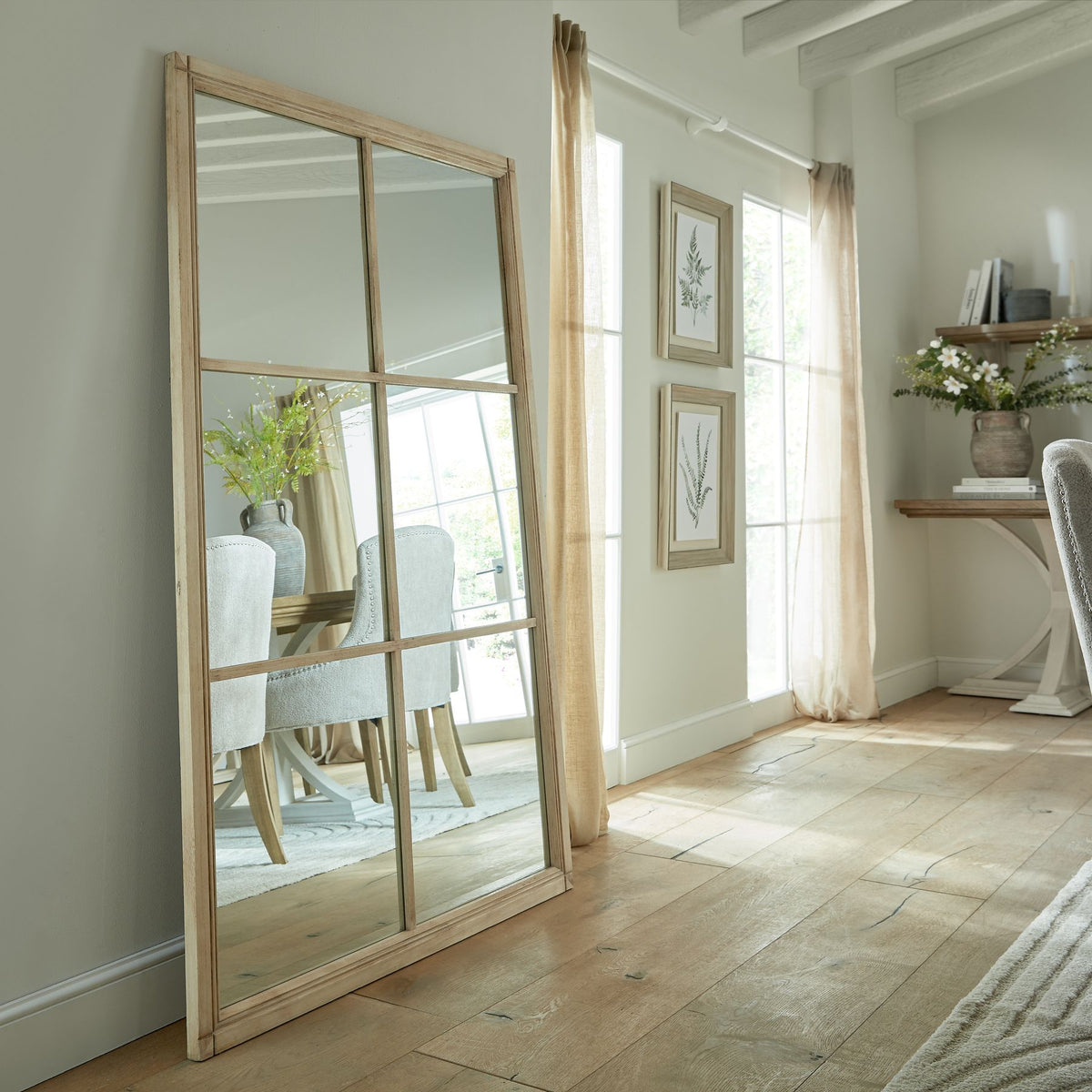 Birling Washed Wood Window Mirror
