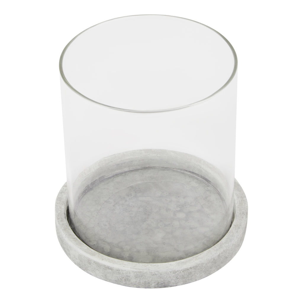Beadnell Stone-Effect Hurricane Lantern