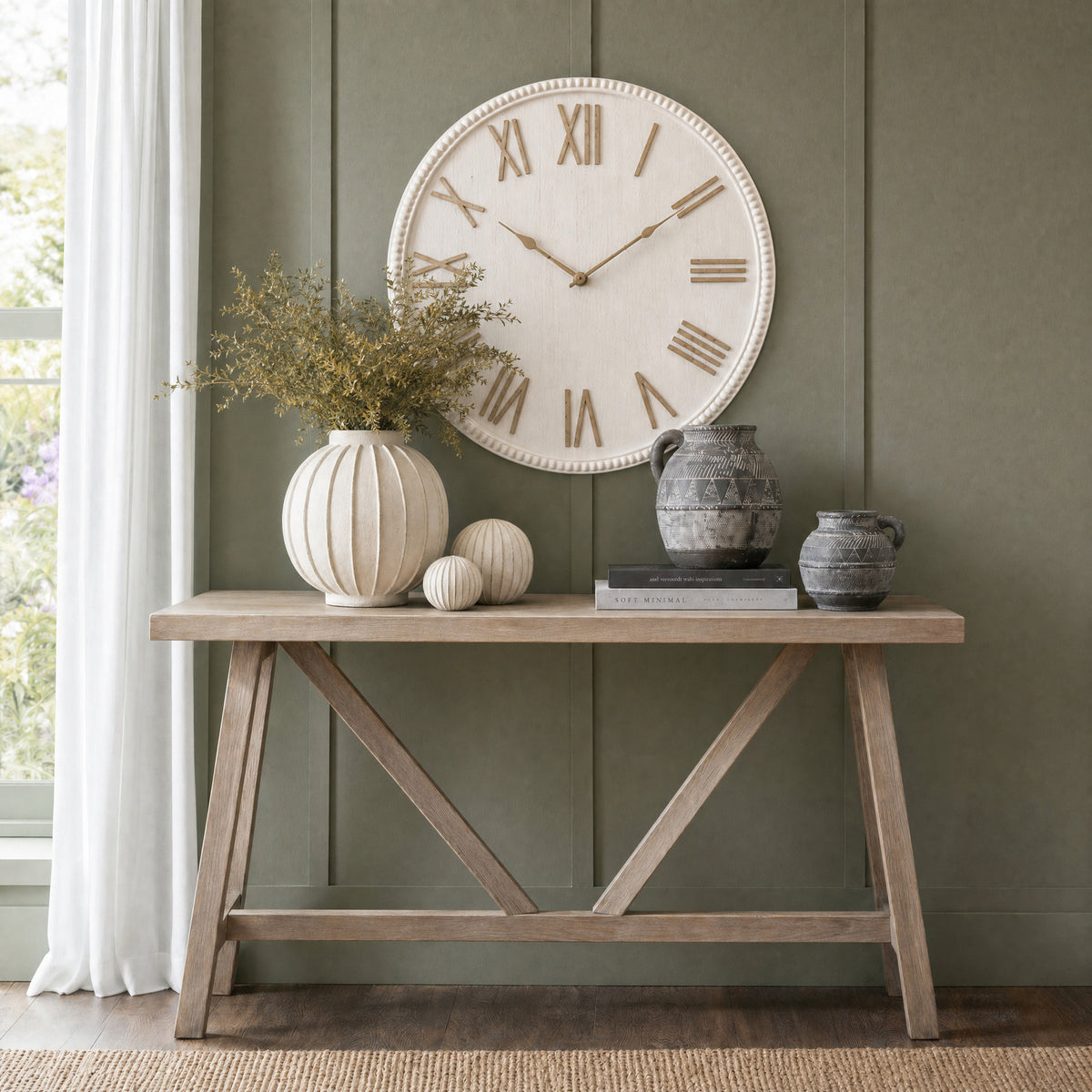 Burradon Large Beaded Frame Wall Clock