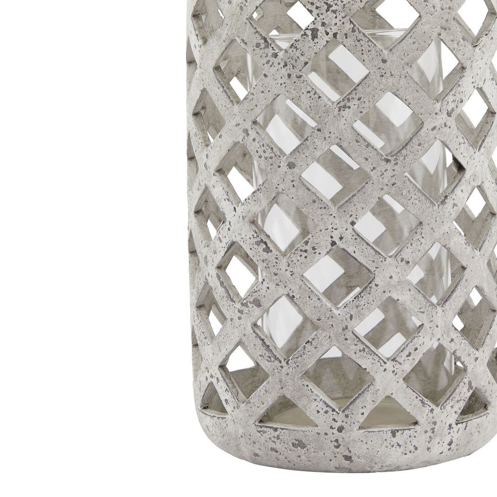 Ulgham Stone-Effect Hurricane Lantern