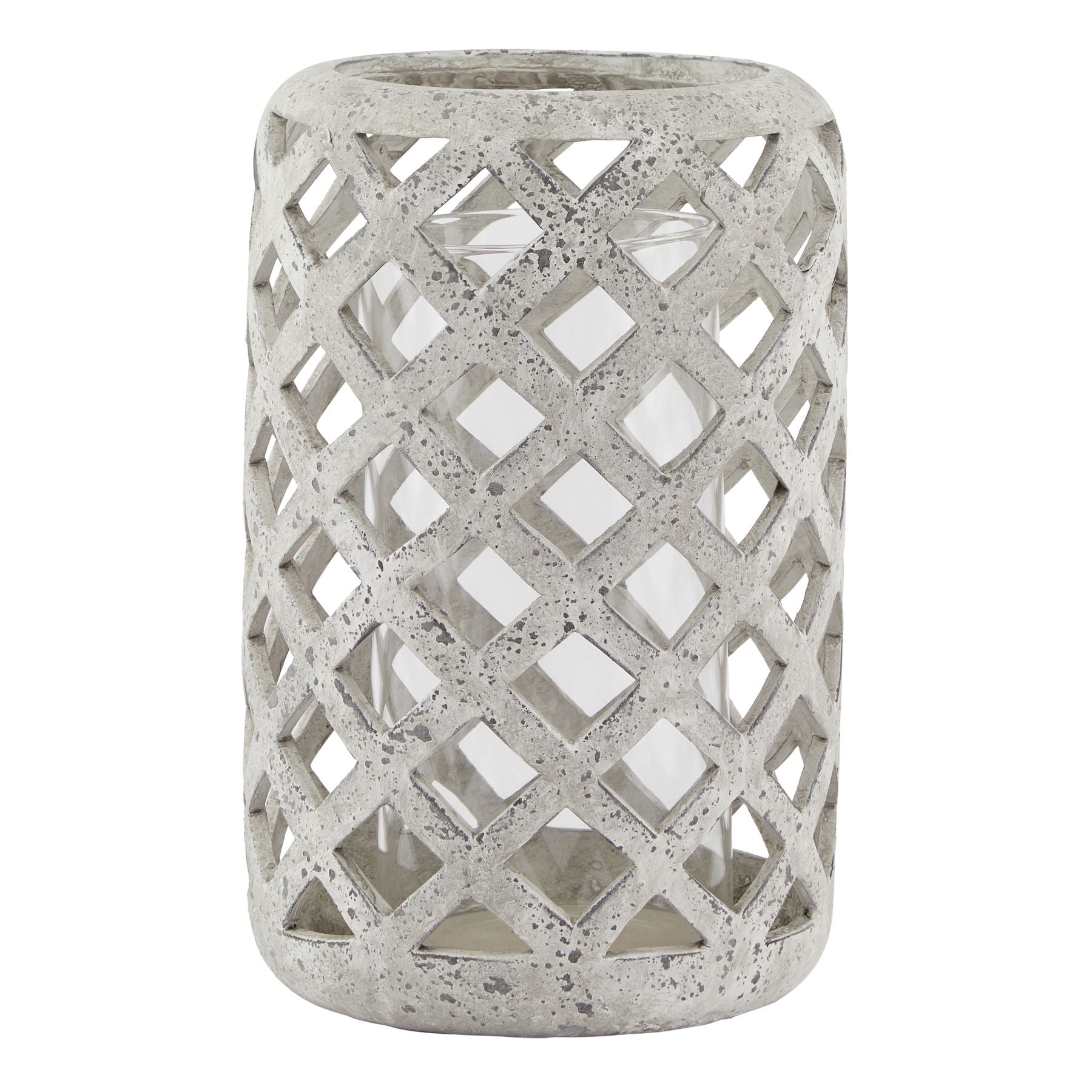 Ulgham Stone-Effect Hurricane Lantern