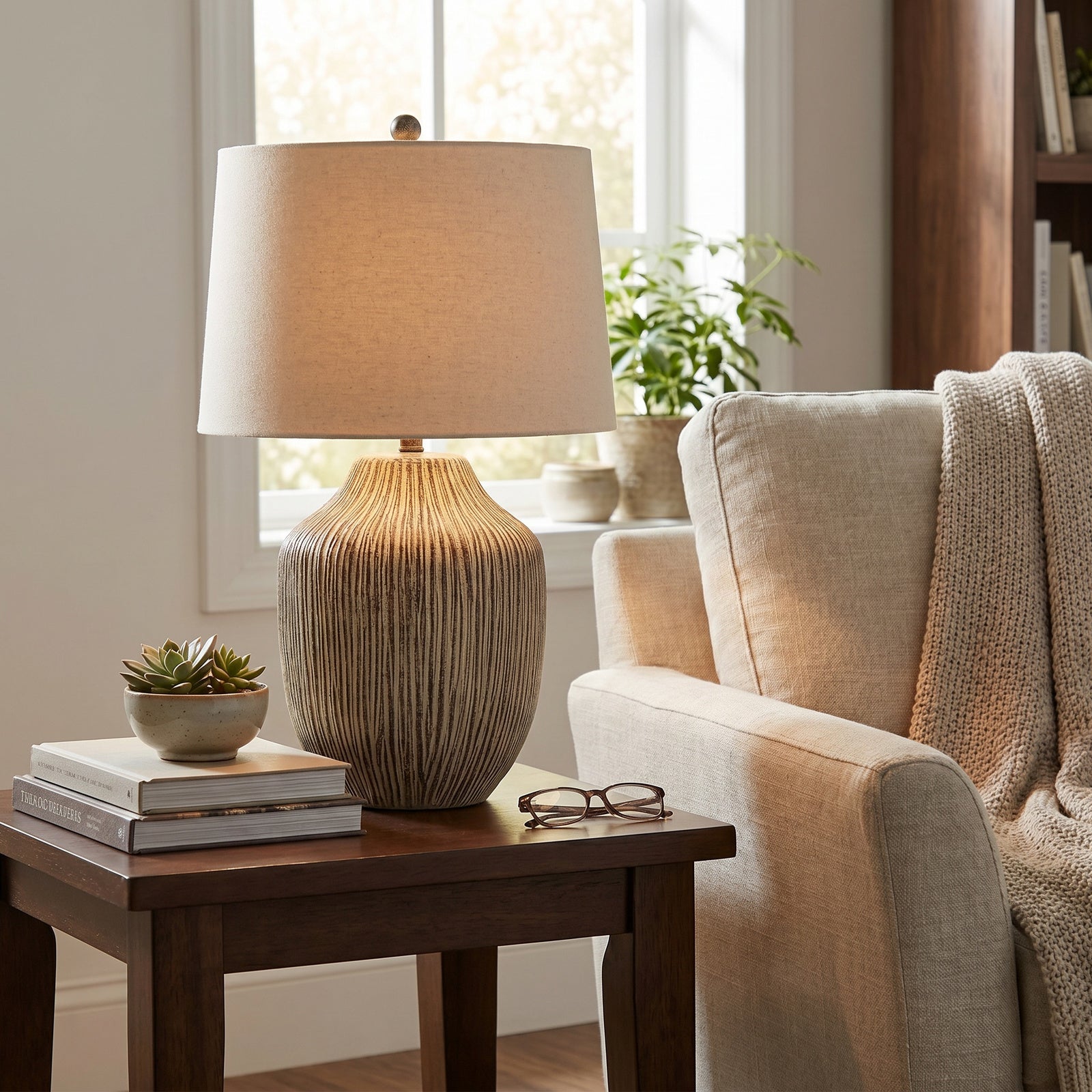 Simonburn Carved Textured Table Lamp