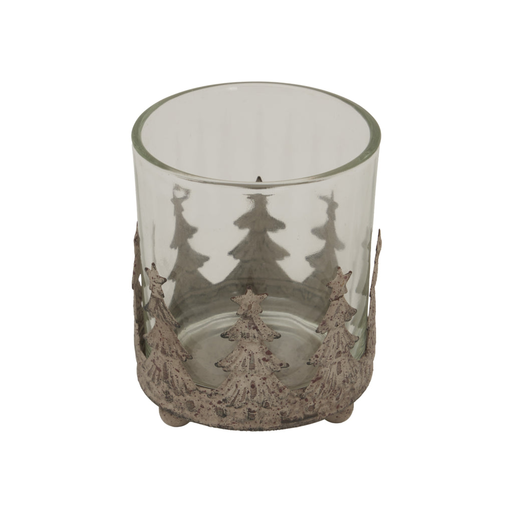 Rustic Glass Candle Holder