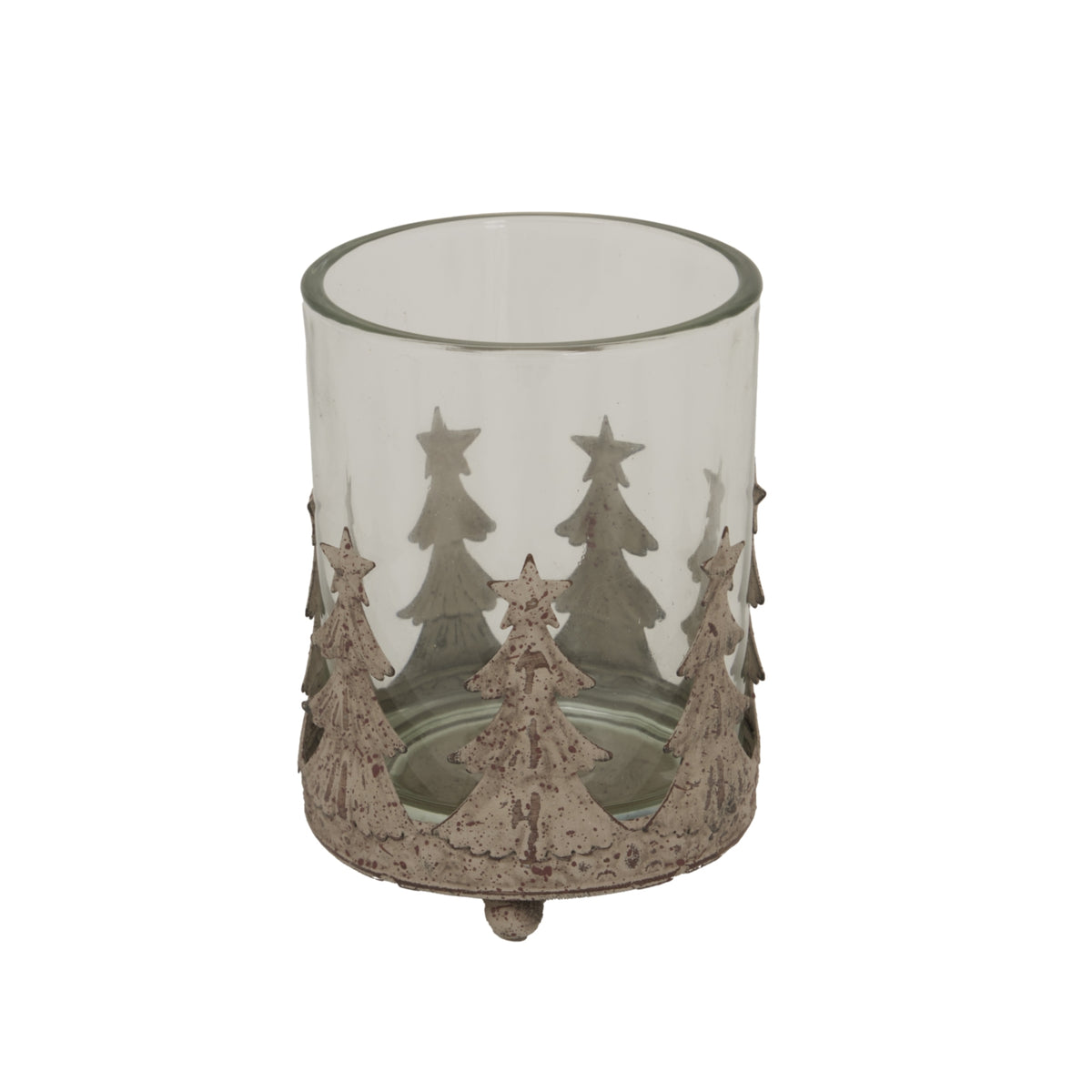 Large Rustic Glass Candle Holder