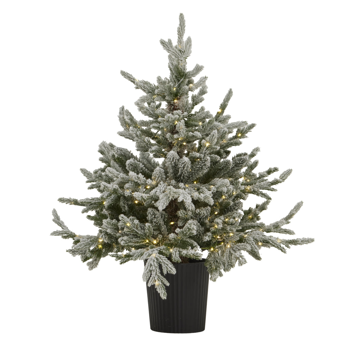 Coanwood Pre-Lit Snowy Christmas Tree In Pot