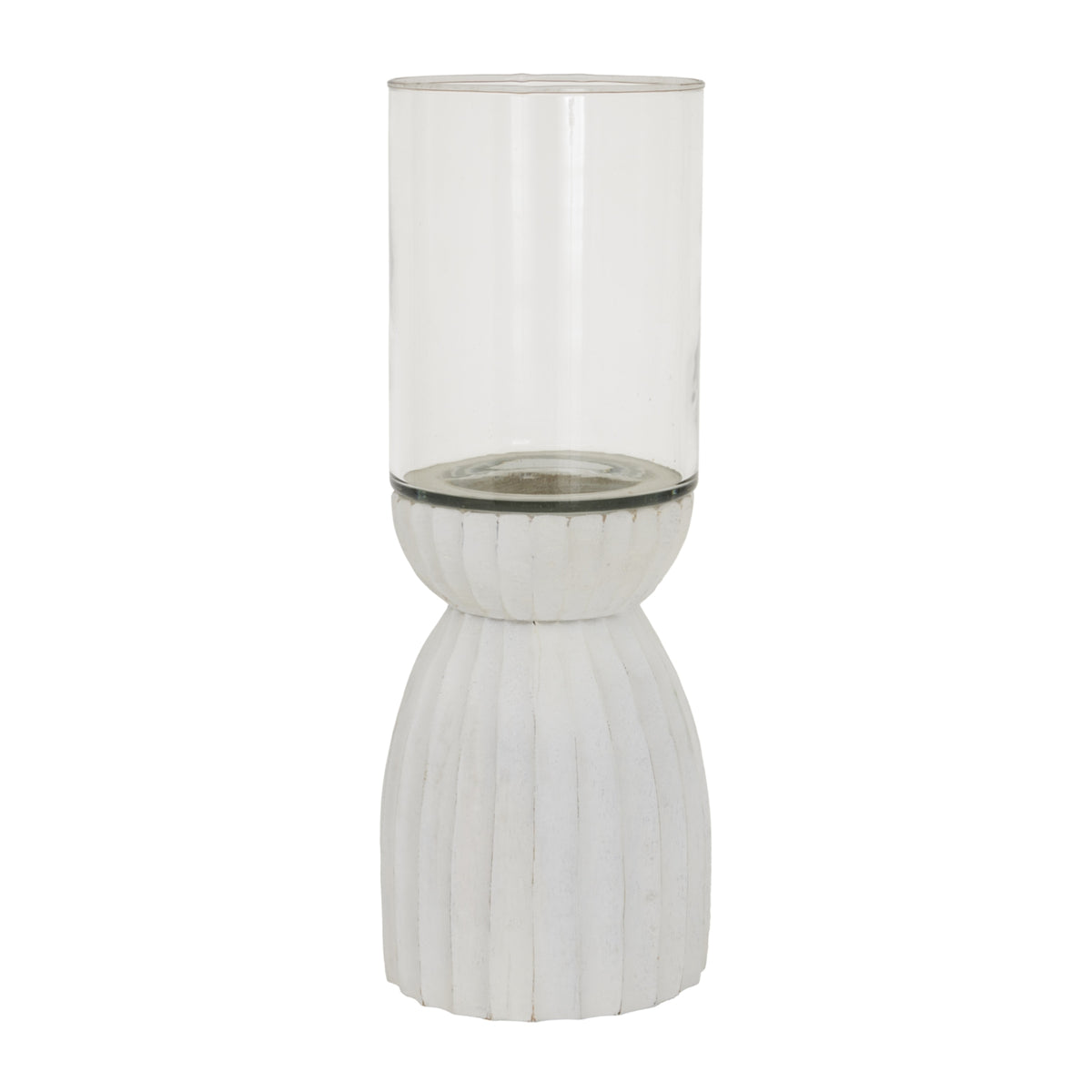 Coalcleugh Large White Carved Hurricane Lantern