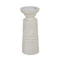 Collingwood Medium White Carved Candle Holder
