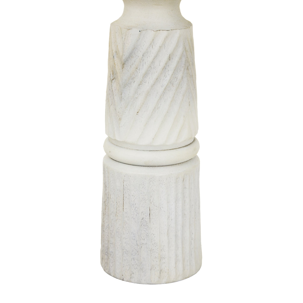 Coupland Large White Carved Candle Holder
