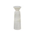 Coupland Large White Carved Candle Holder