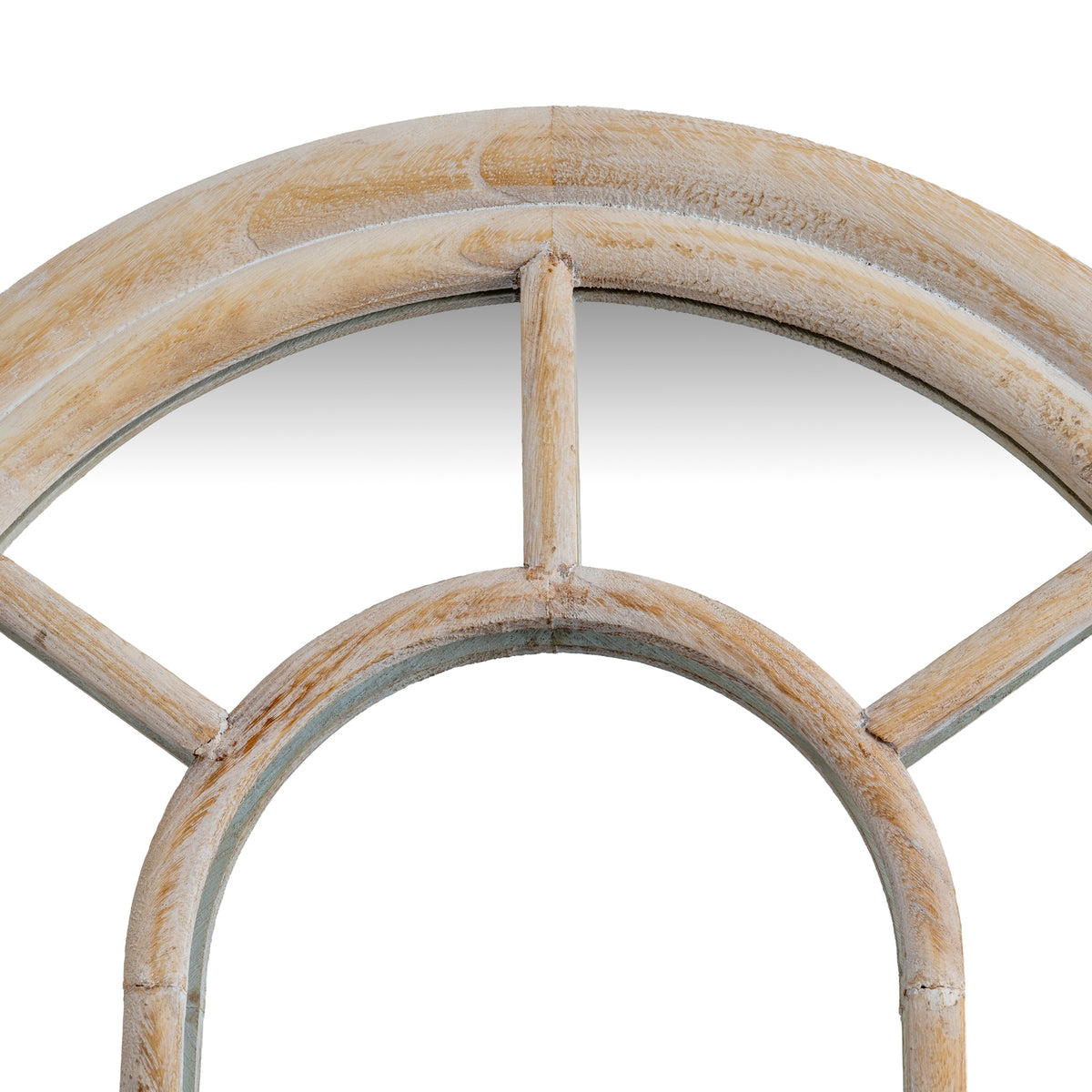 Eshott Tall Arched Washed Wood Window Mirror