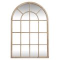 Fallodon Arched Washed Wood Window Mirror
