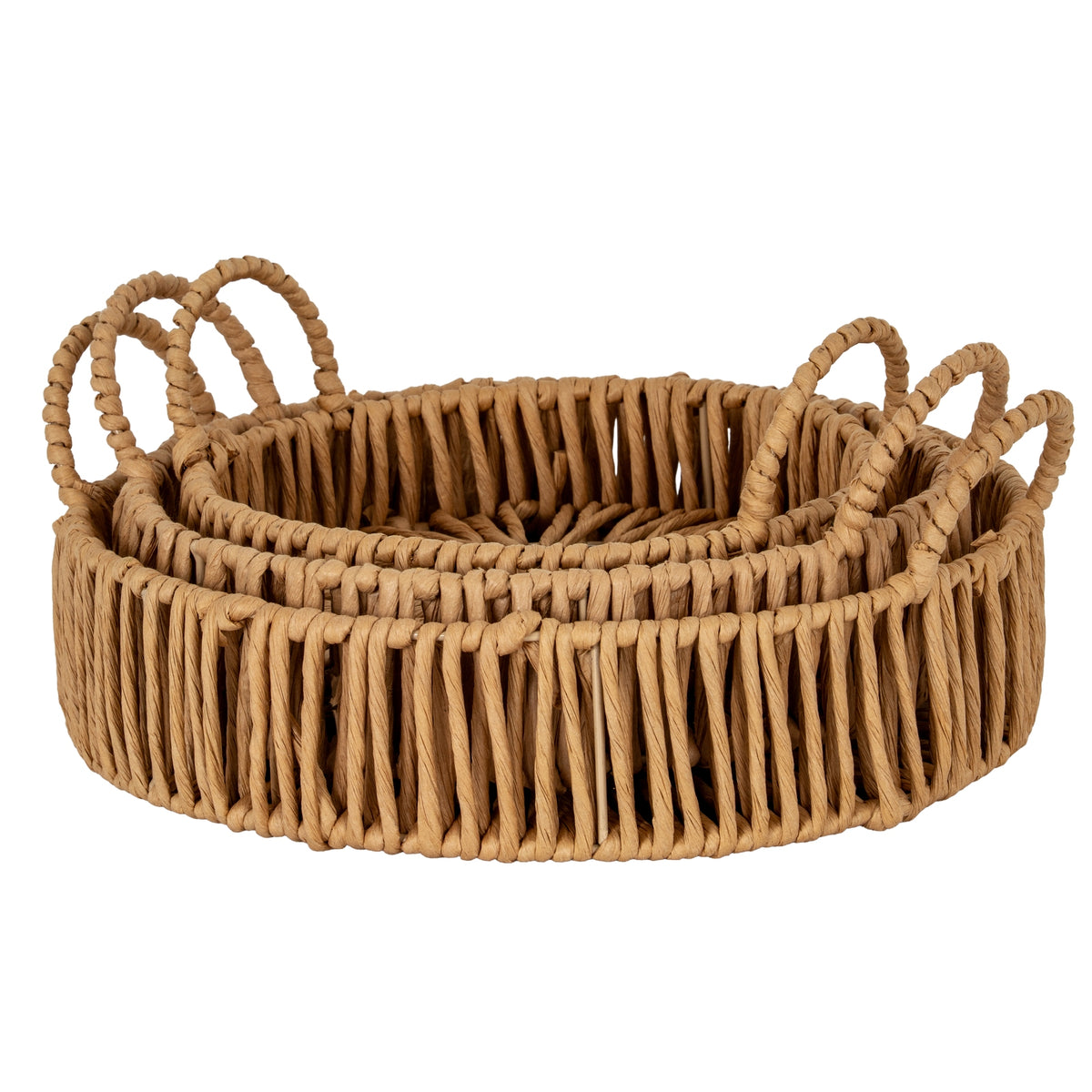 Goswick Set of 3 Round Wicker Trays