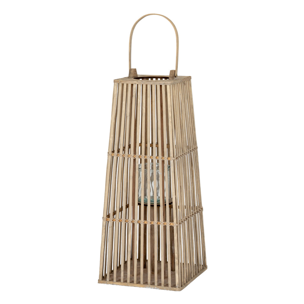 Acomb Wicker Glass Lantern