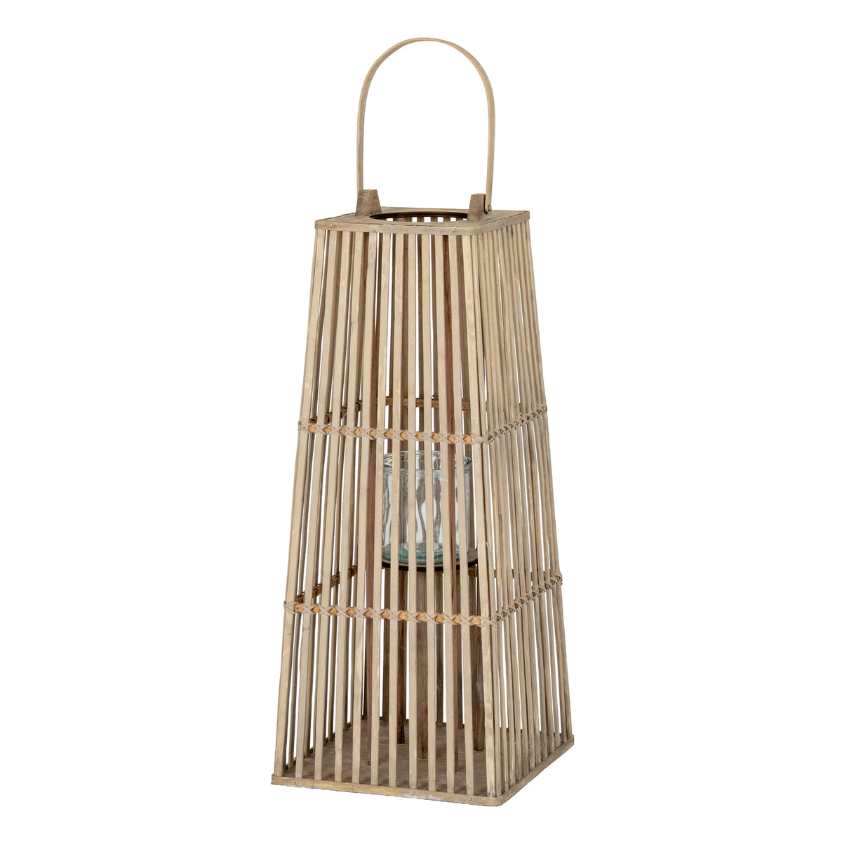 Acomb Wicker Glass Lantern