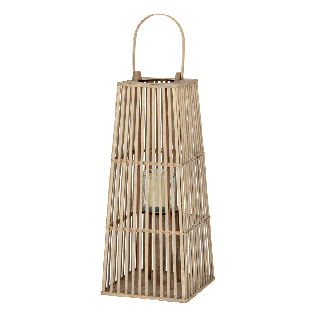 Acomb Wicker Glass Lantern