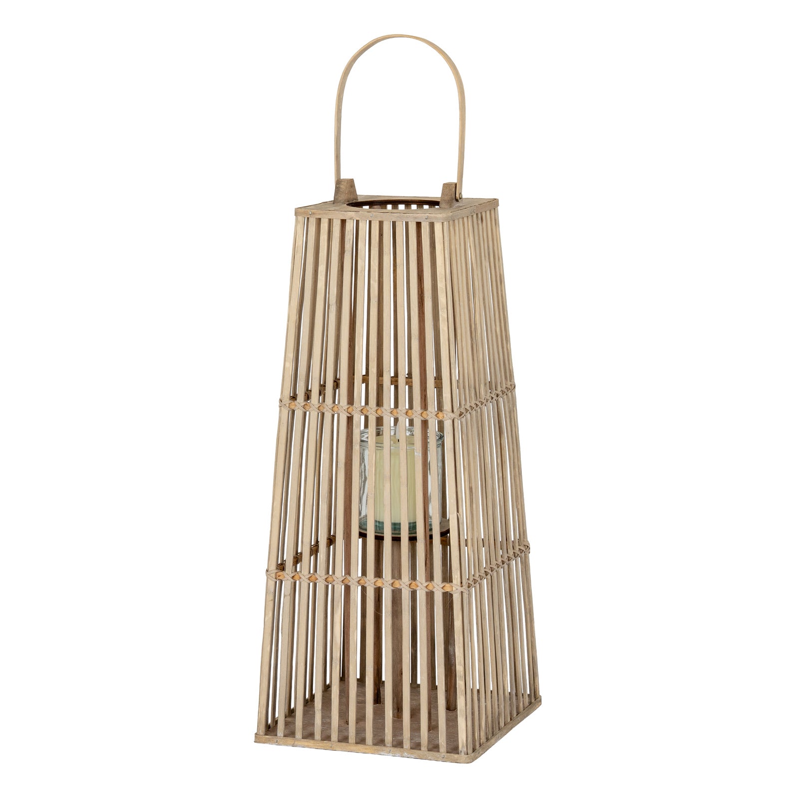 Acomb Wicker Glass Lantern