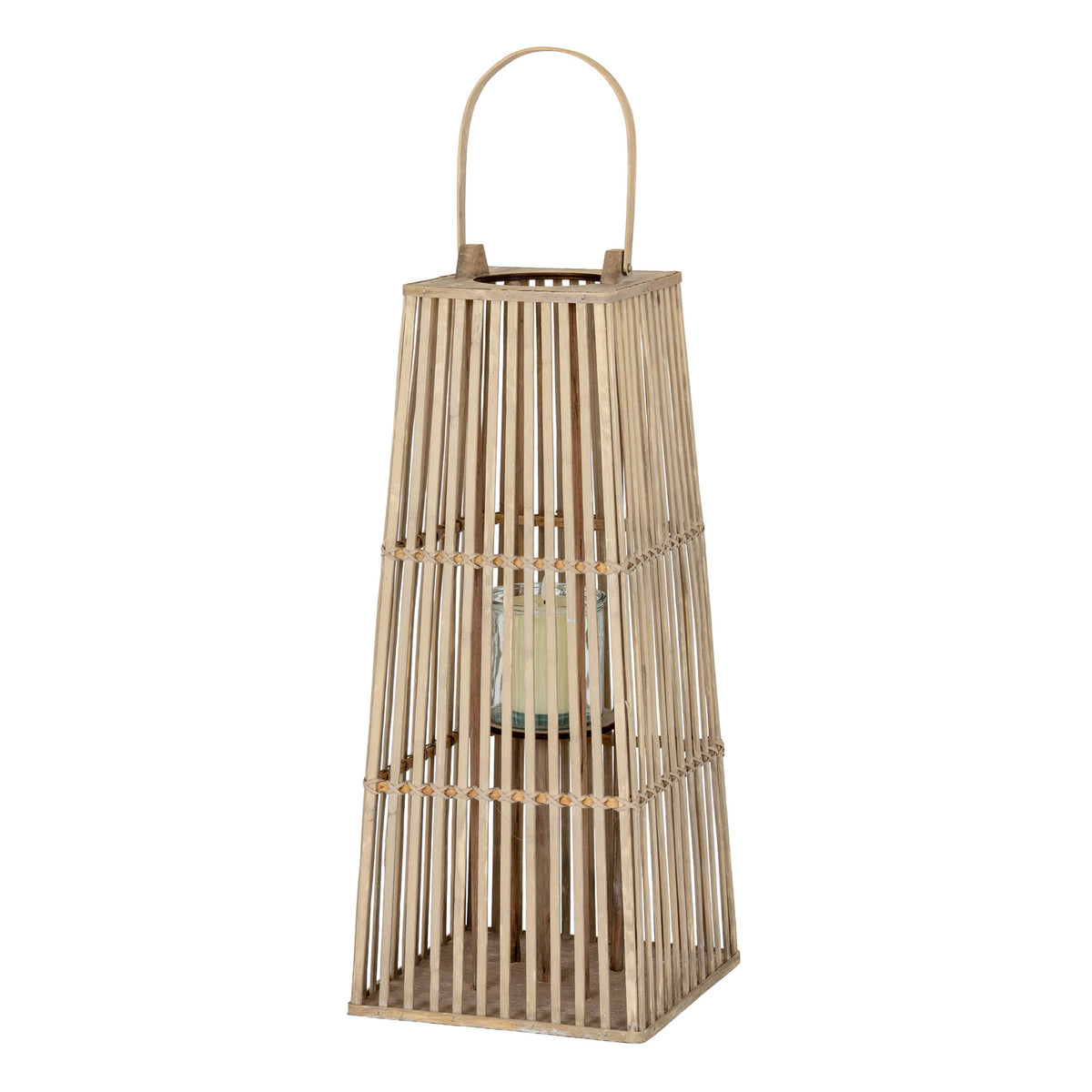 Acomb Wicker Glass Lantern