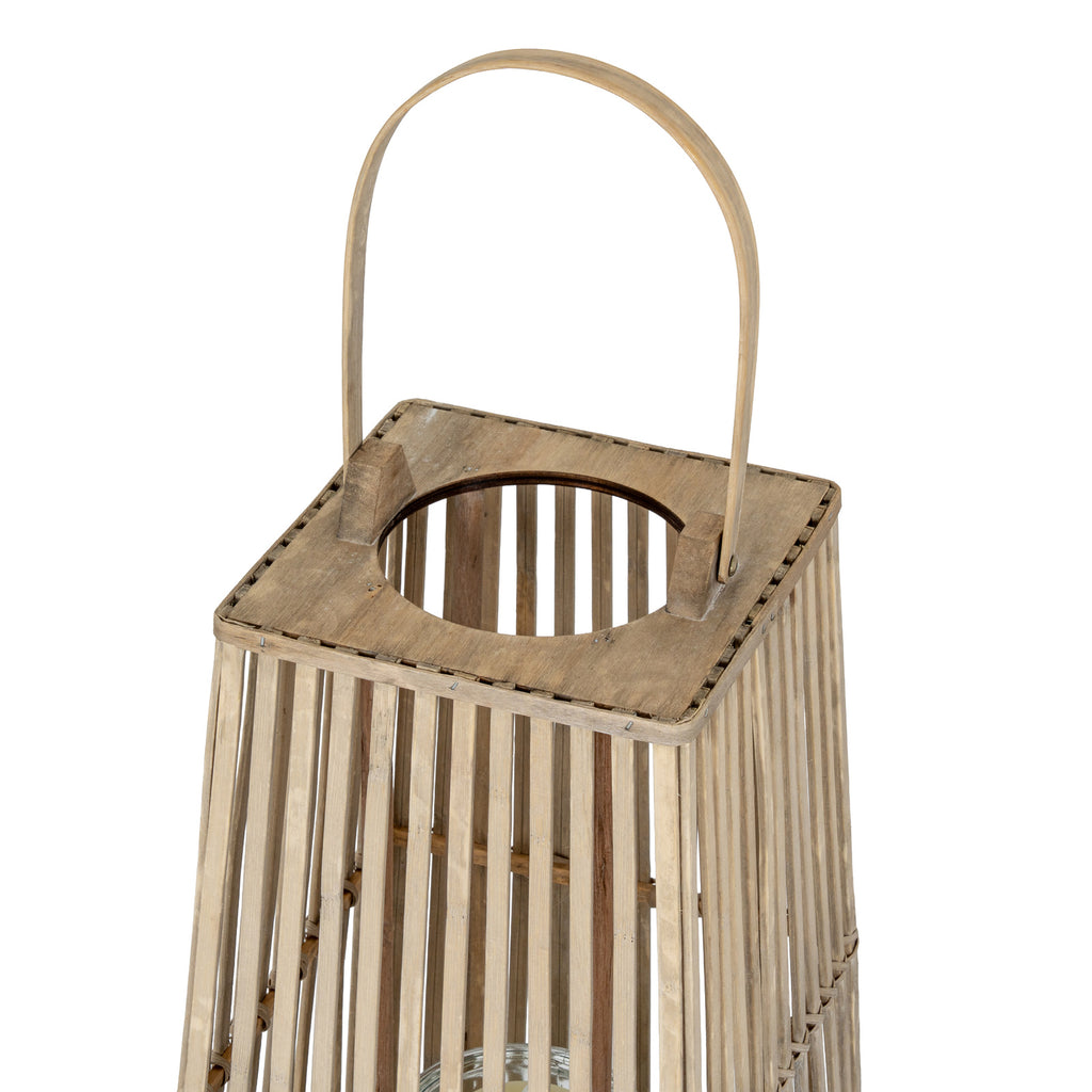 Acomb Wicker Glass Lantern