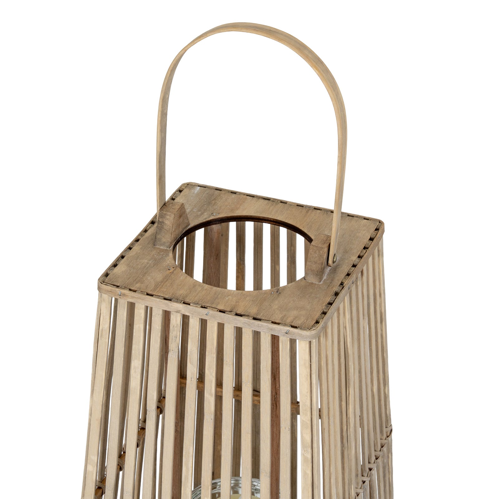 Acomb Wicker Glass Lantern