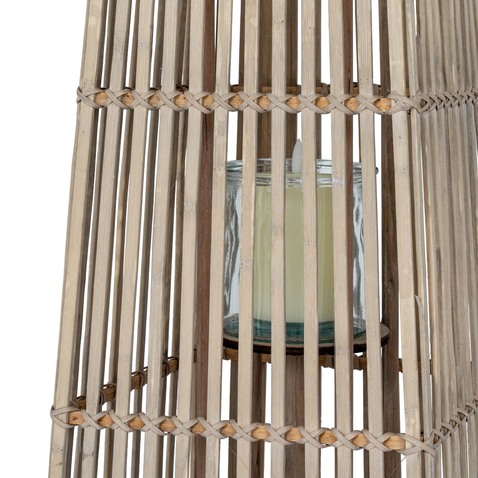 Acomb Wicker Glass Lantern