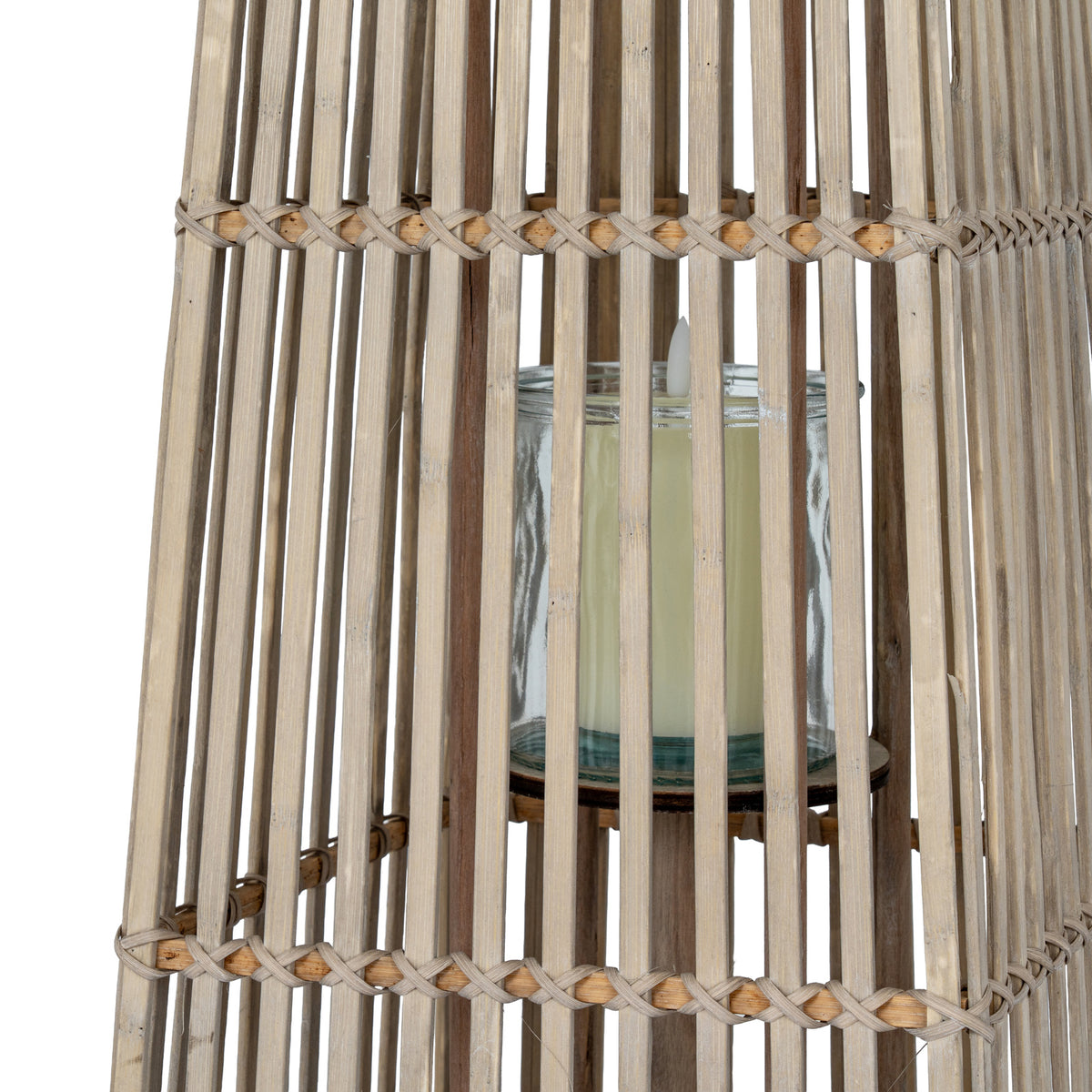 Acomb Wicker Glass Lantern