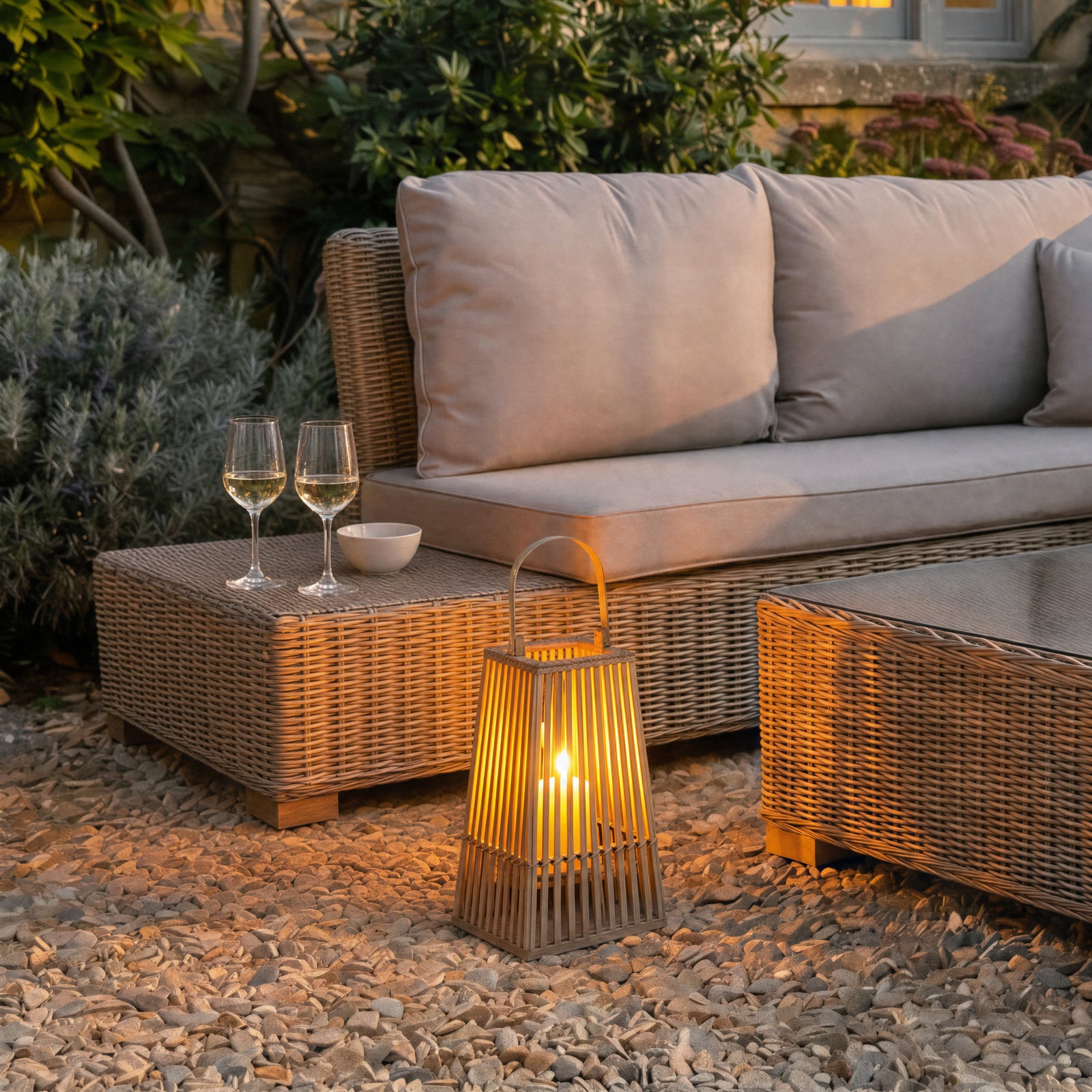 Gilsland Silo Wicker Lantern