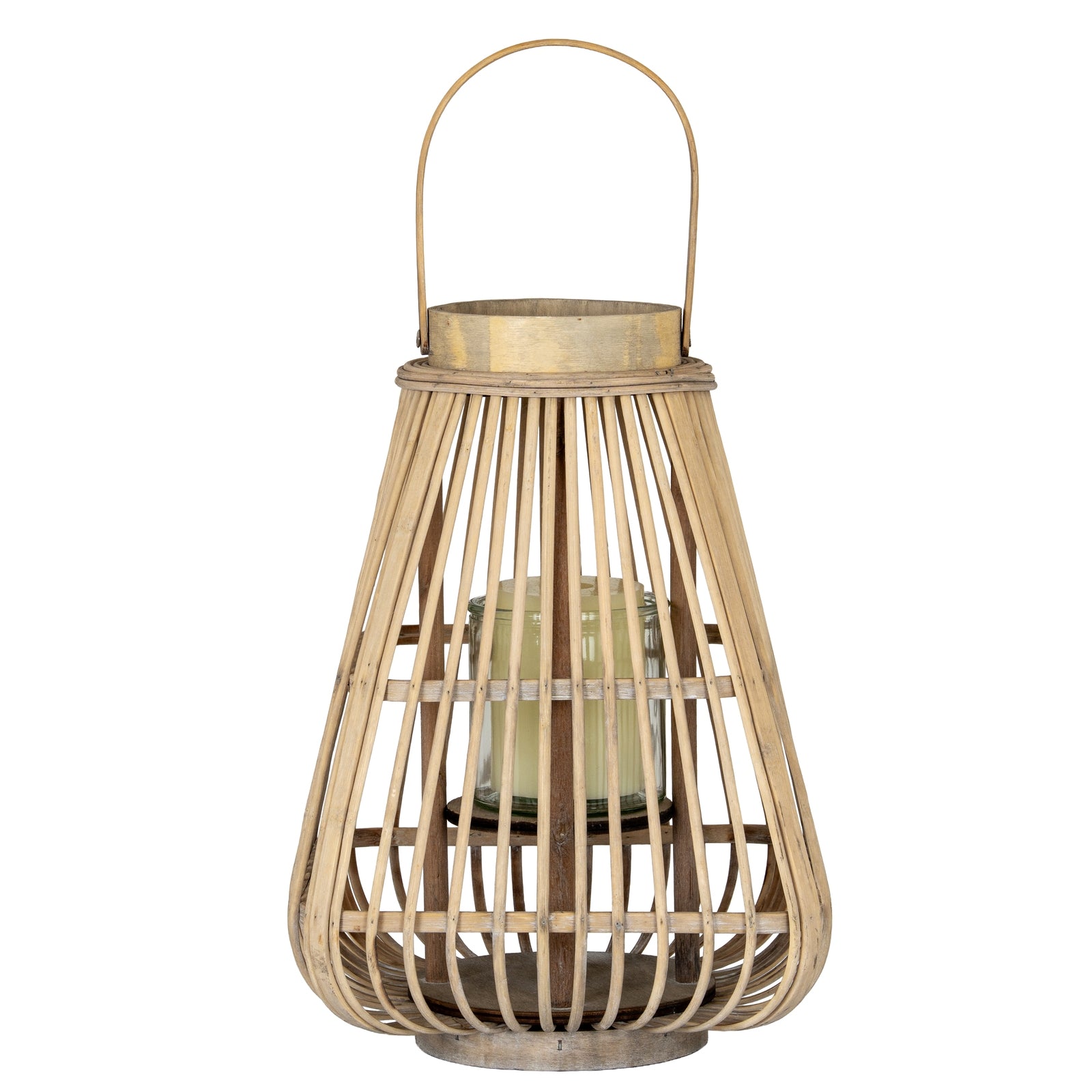 Prudhoe Wicker Glass Lantern
