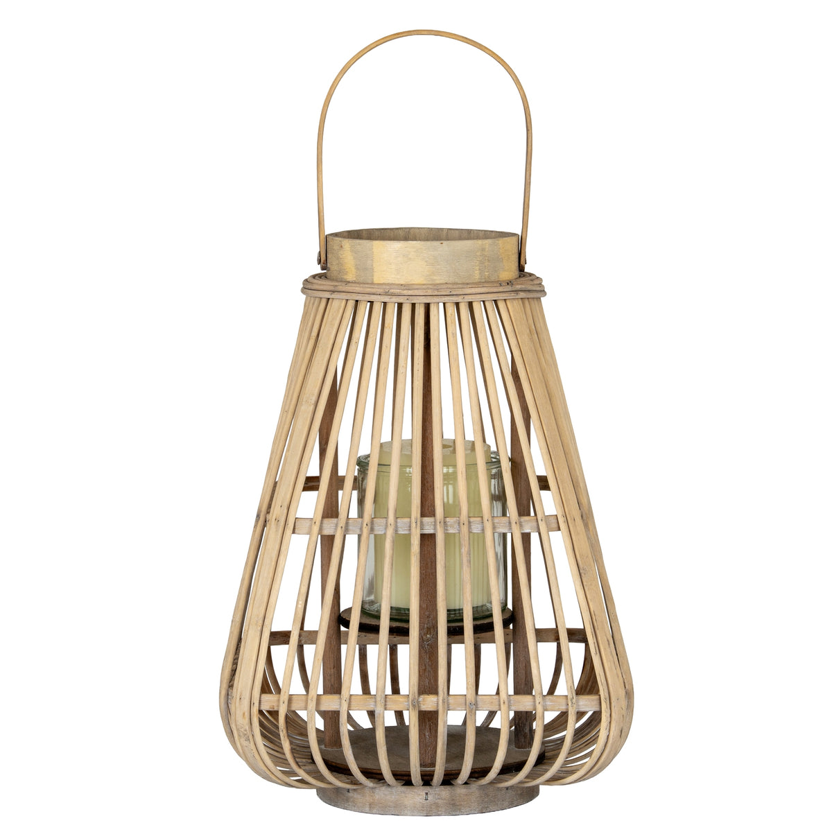 Prudhoe Wicker Glass Lantern