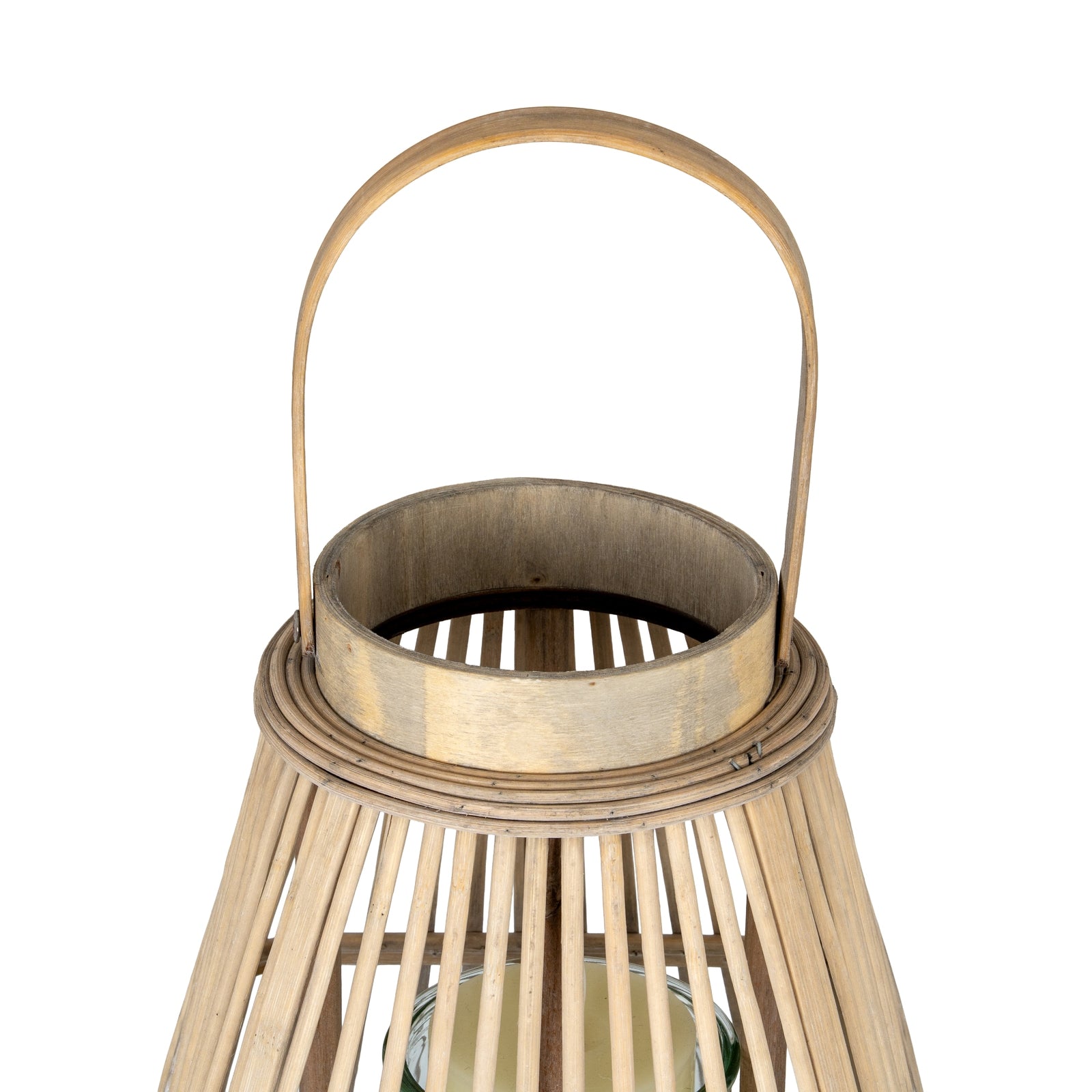 Prudhoe Wicker Glass Lantern