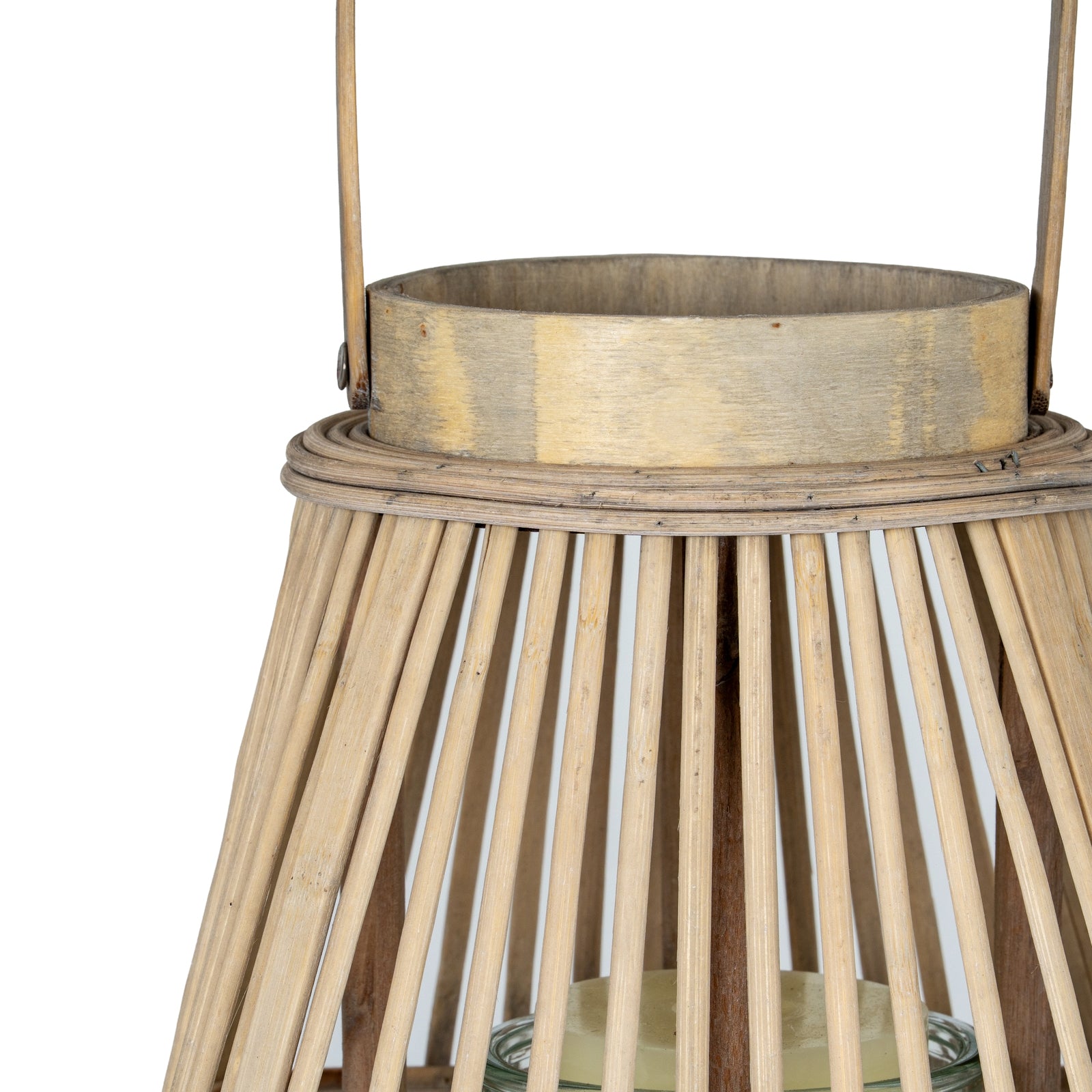 Prudhoe Wicker Glass Lantern