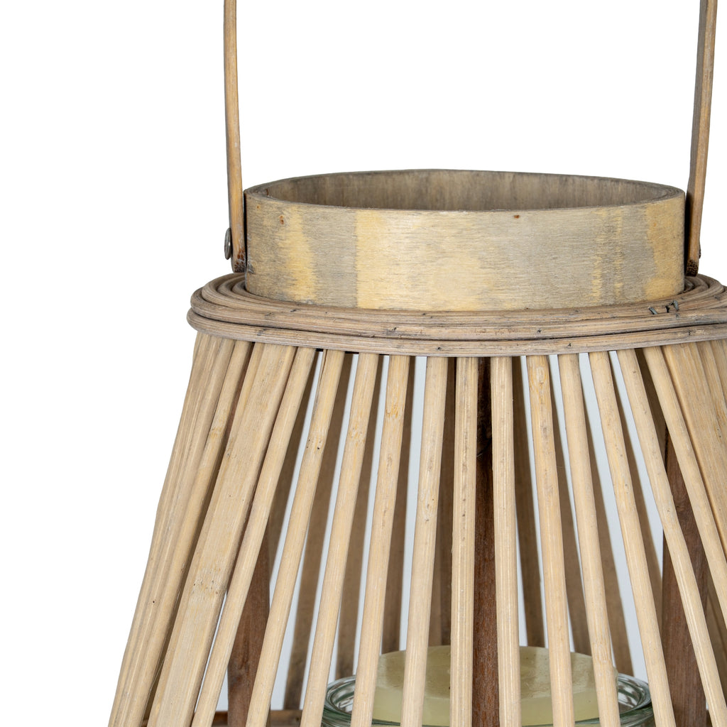Prudhoe Wicker Glass Lantern