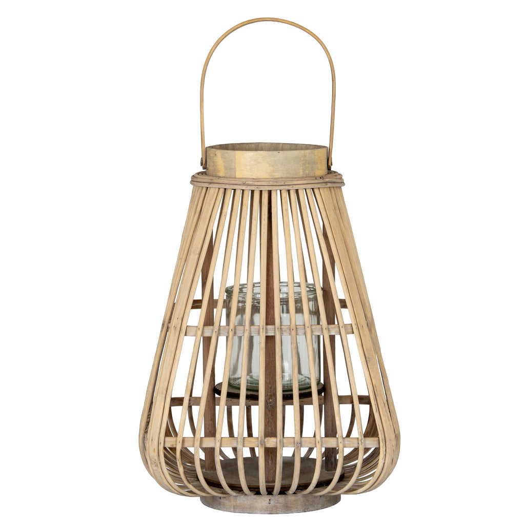 Prudhoe Wicker Glass Lantern