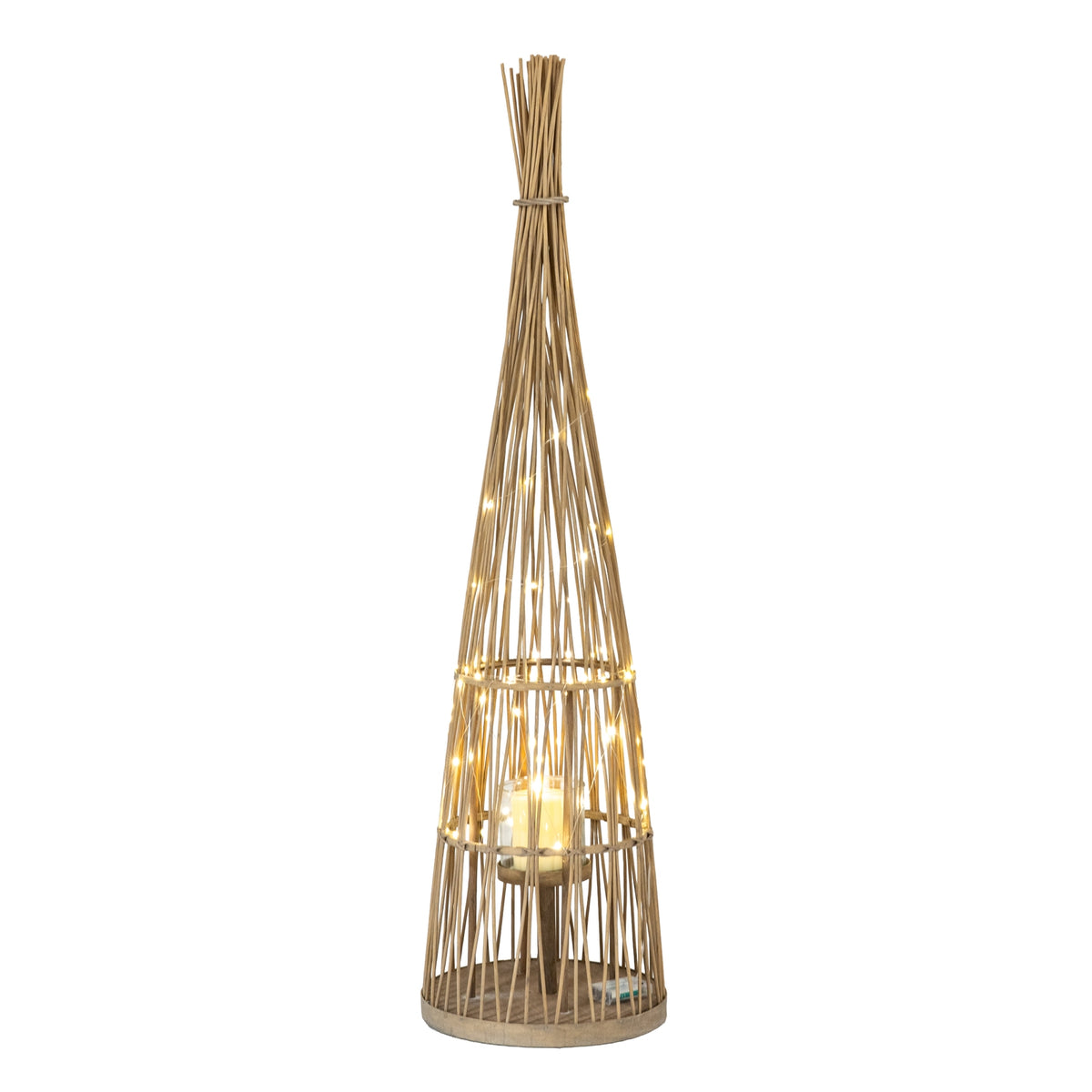 Lynemouth Conical Wicker Lantern