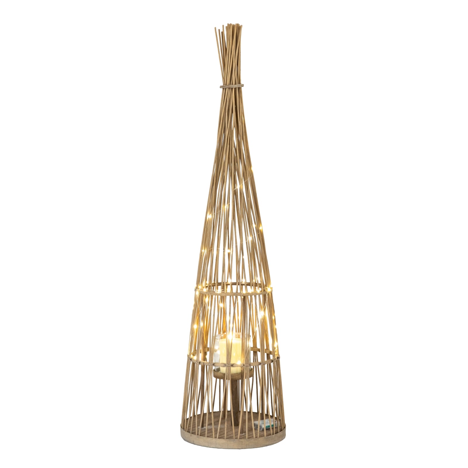 Lynemouth Conical Wicker Lantern