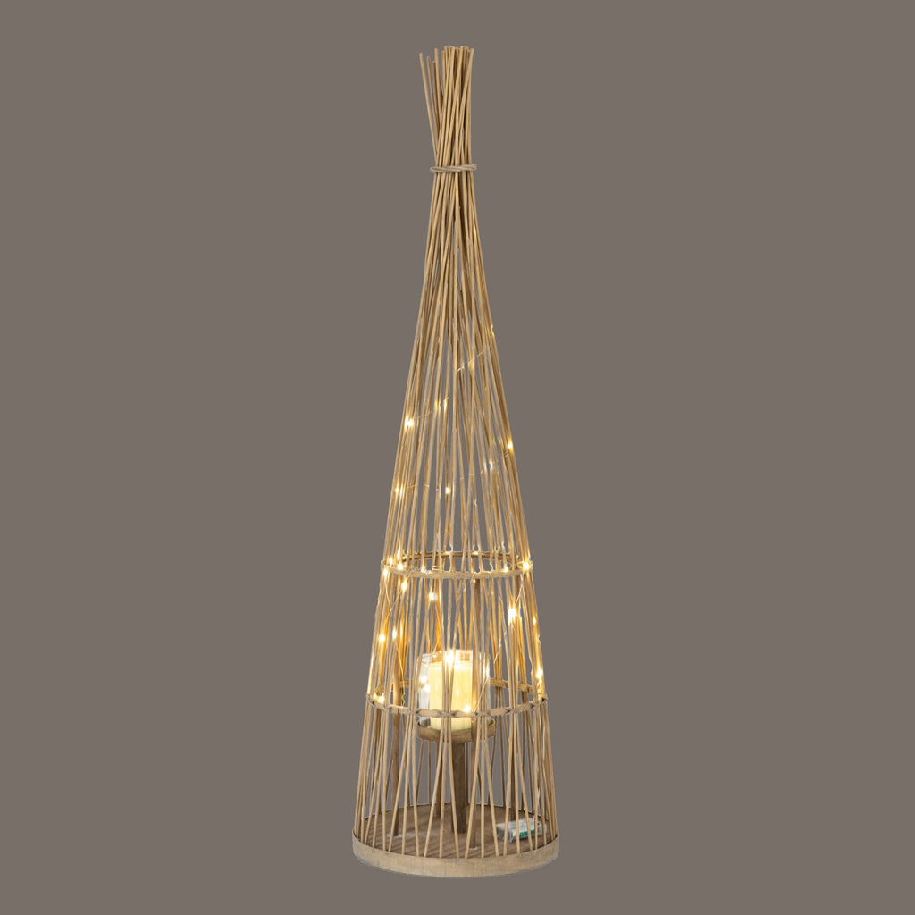 Lynemouth Conical Wicker Lantern
