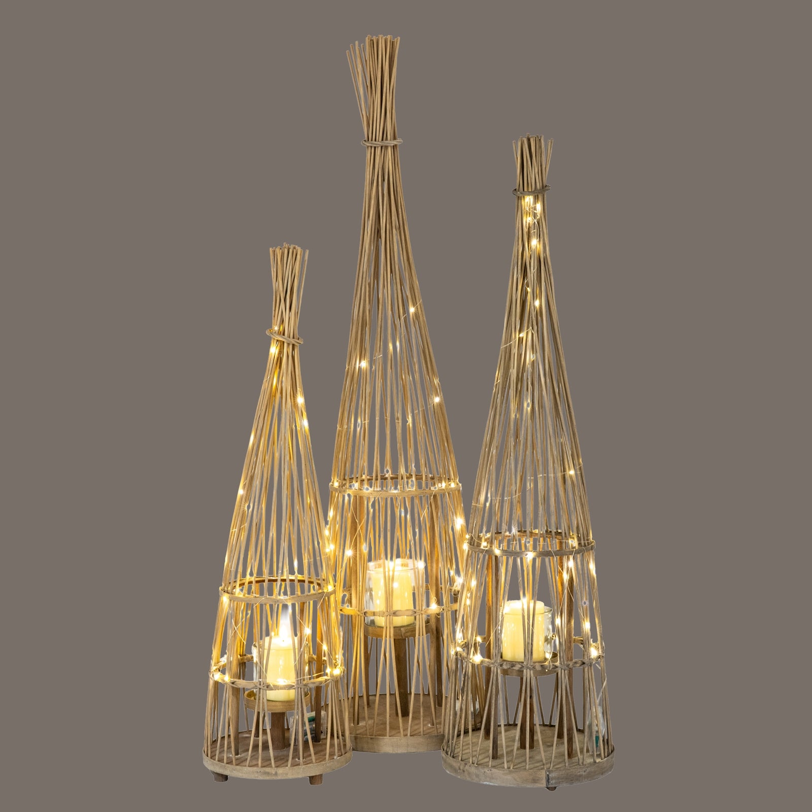 Ovington Conical Wicker Lantern