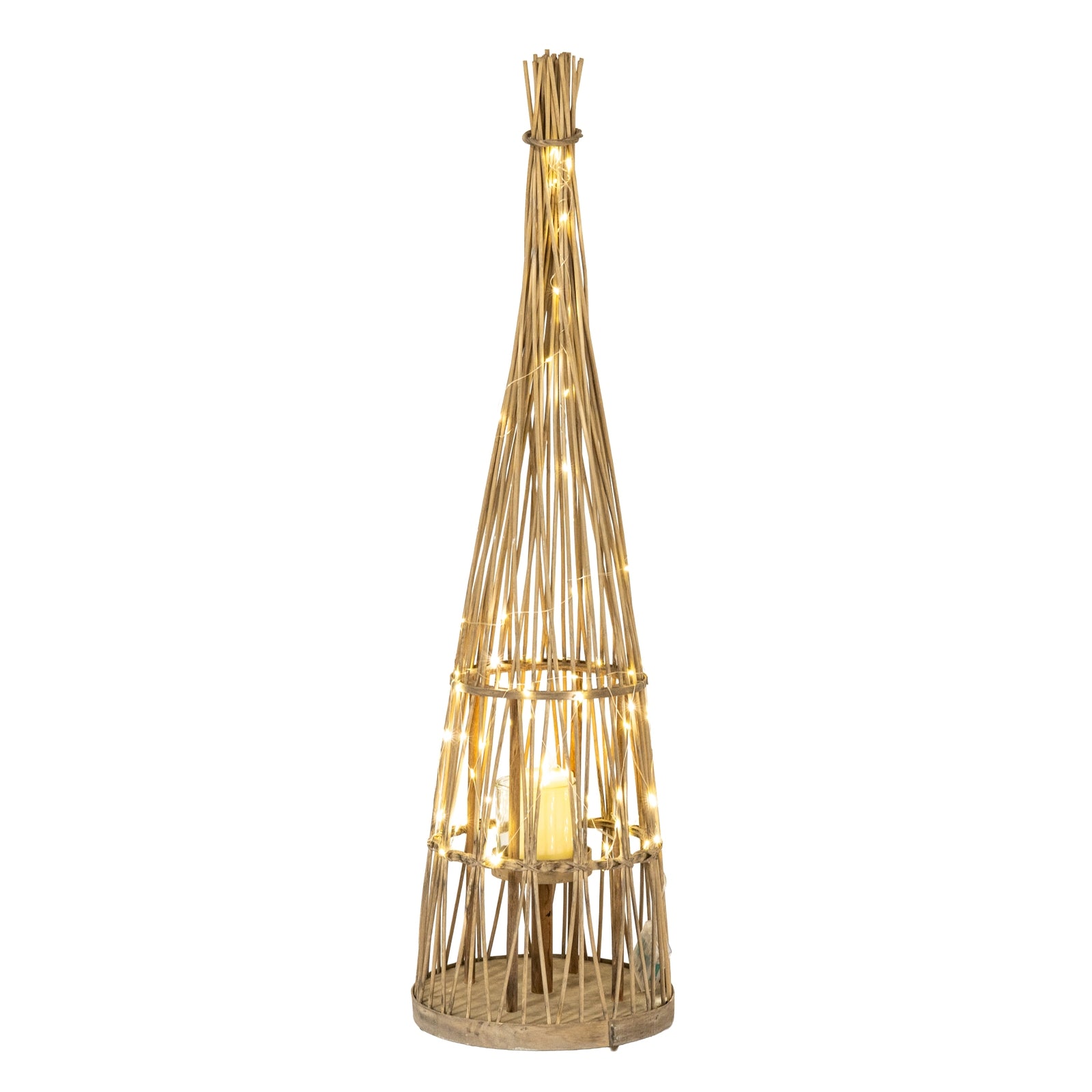 Greenhead Conical Wicker Lantern