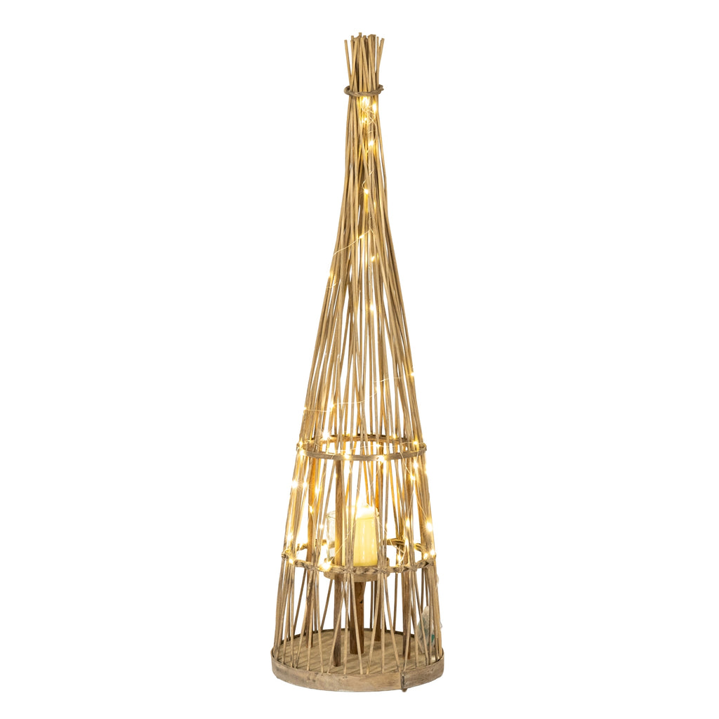 Greenhead Conical Wicker Lantern
