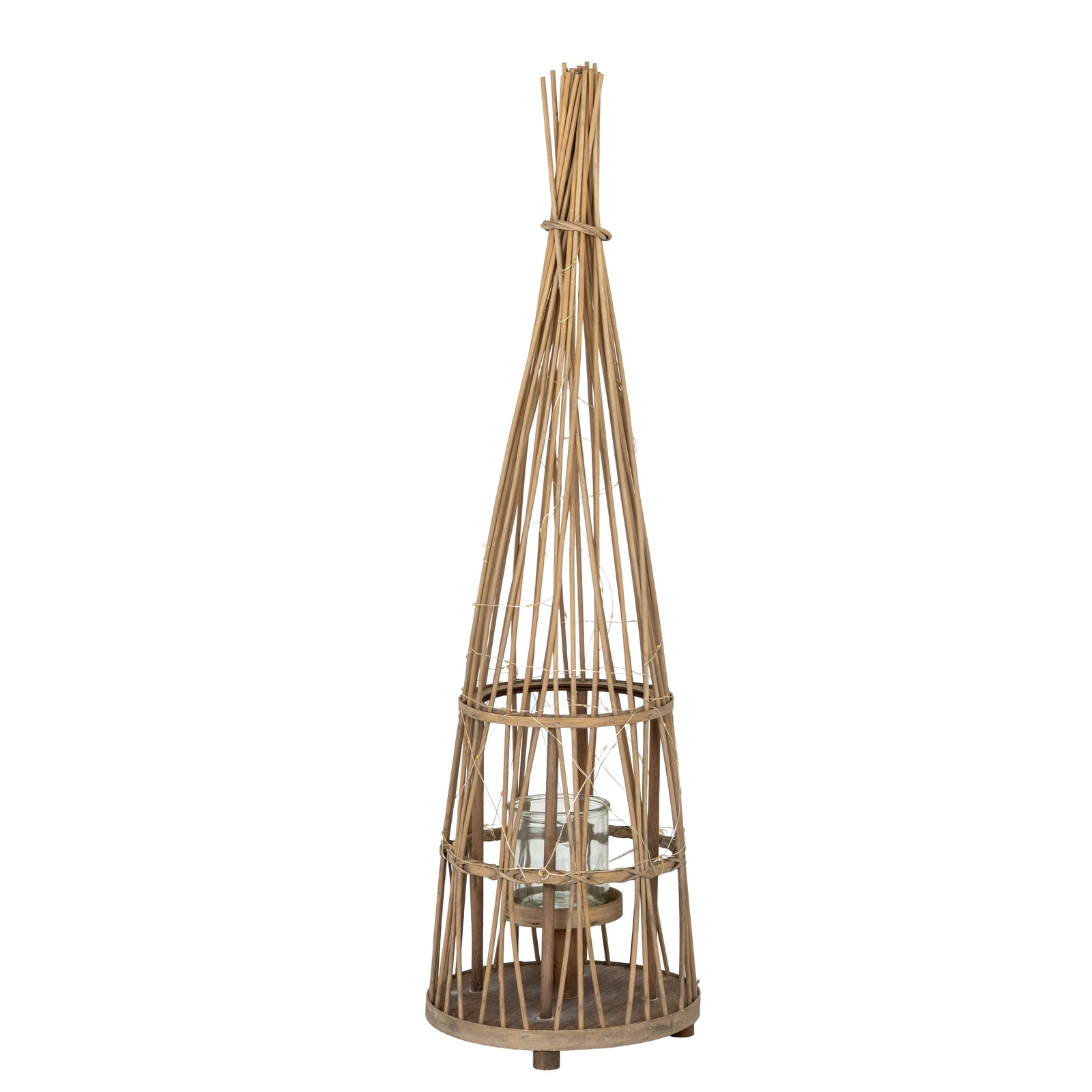 Greenhead Conical Wicker Lantern