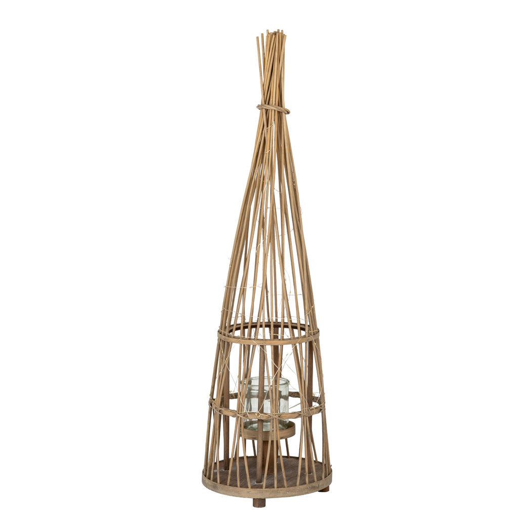 Greenhead Conical Wicker Lantern