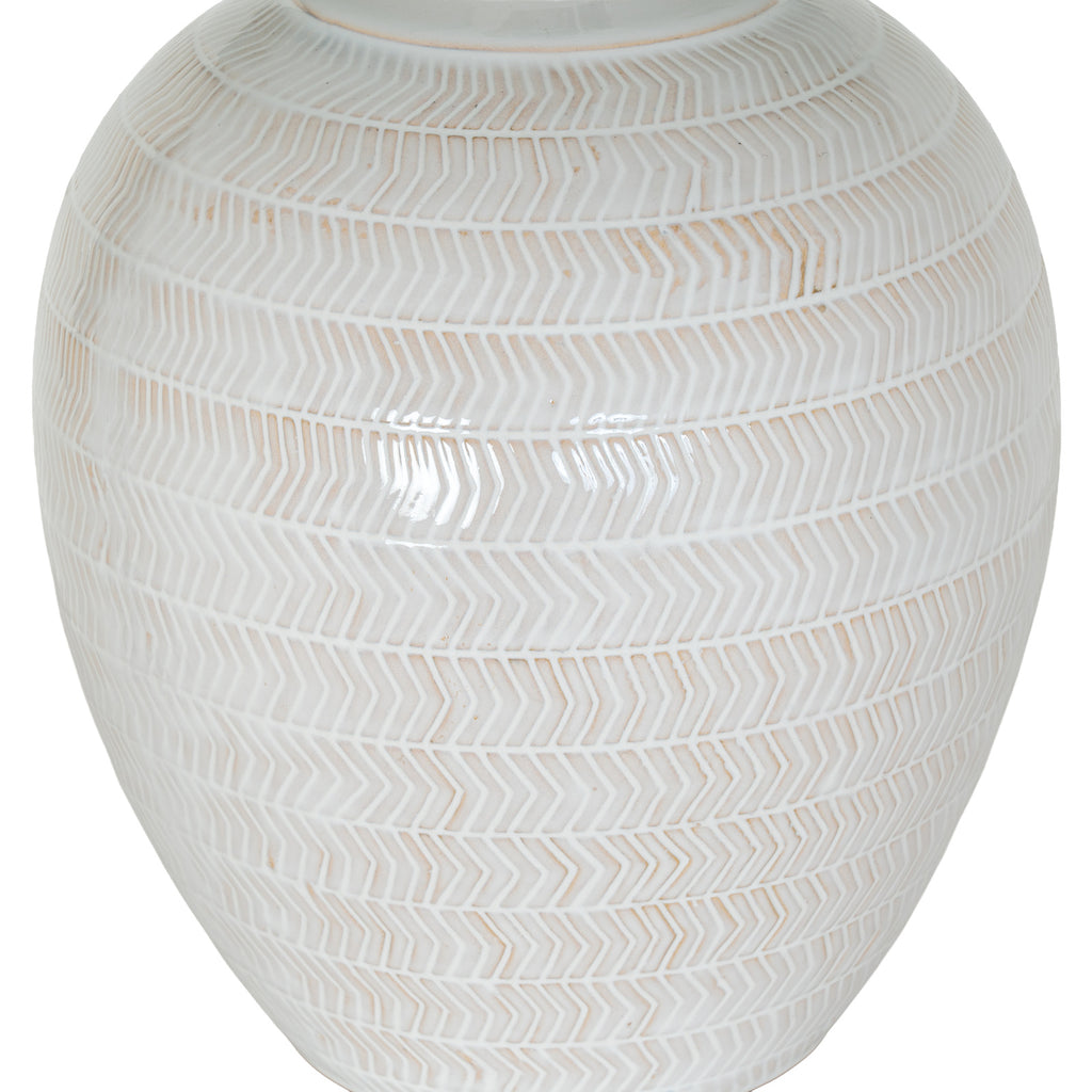 Longhoughton Chevron Ceramic Table Lamp