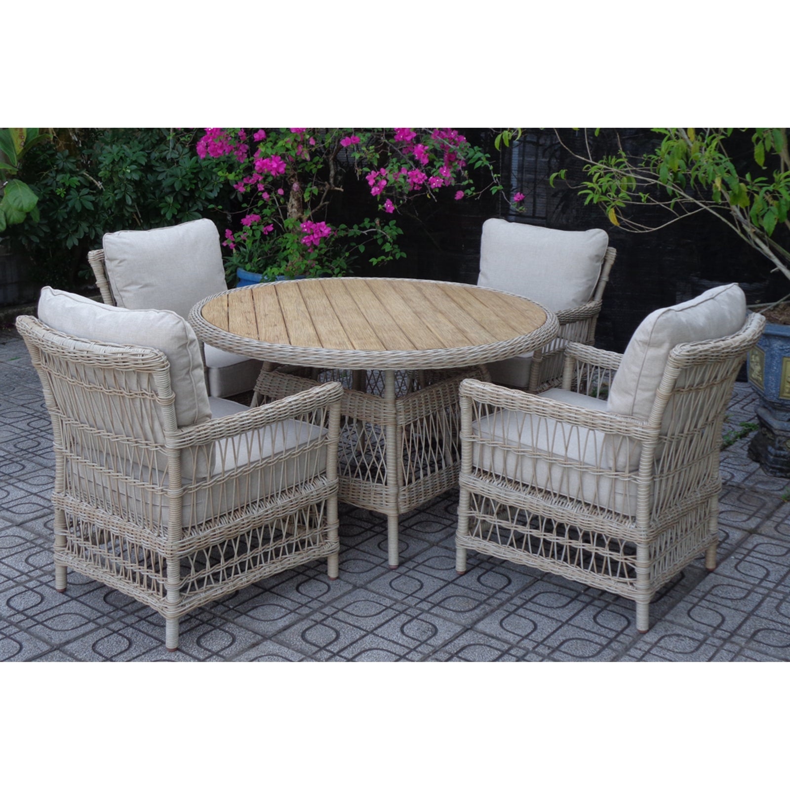 Mickley Woven Outdoor Round Dining Set