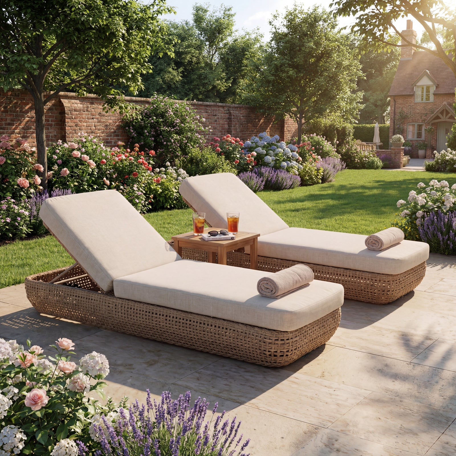 Ashington Rattan Outdoor Sunbed