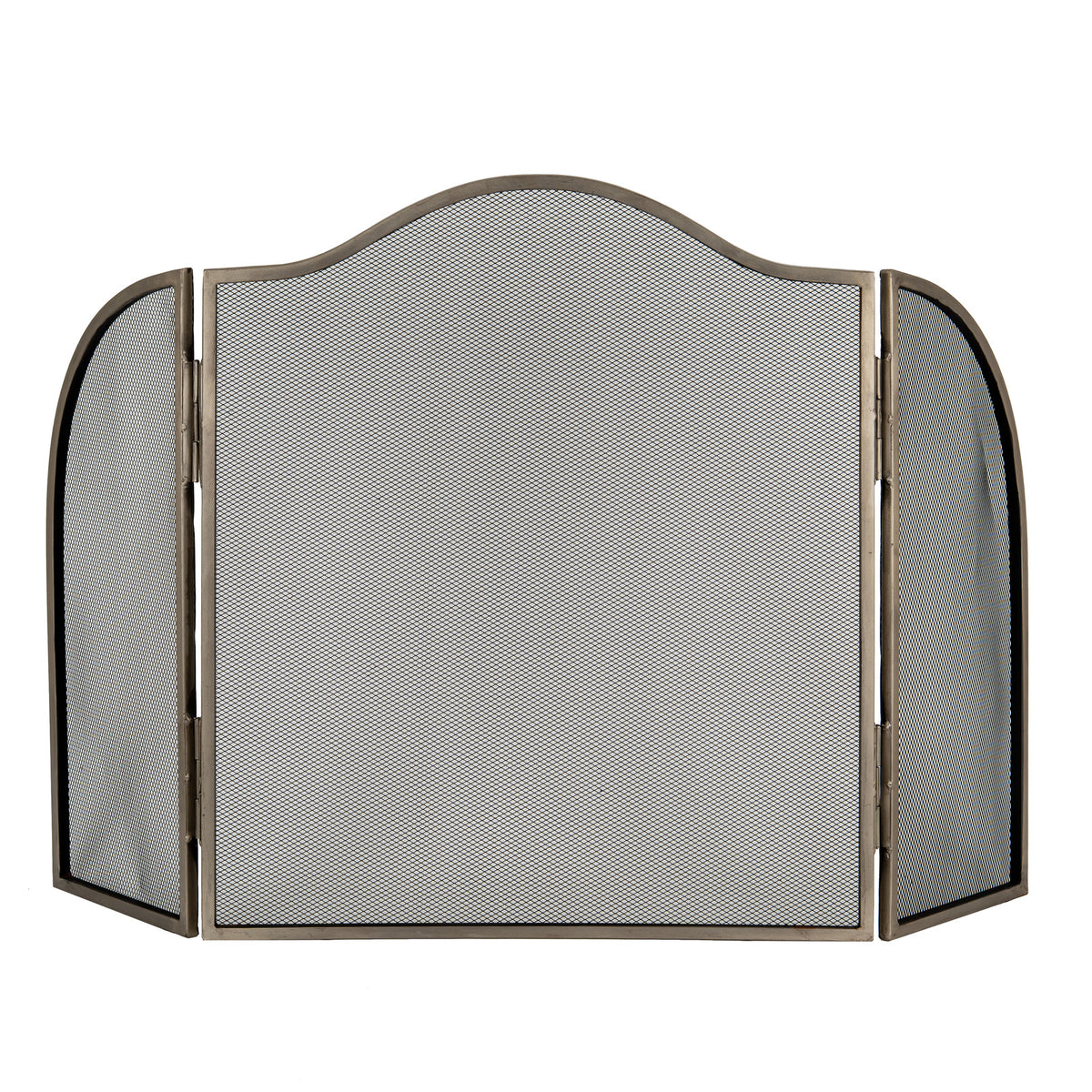 Howtel Antiqued Silver Fire Screen