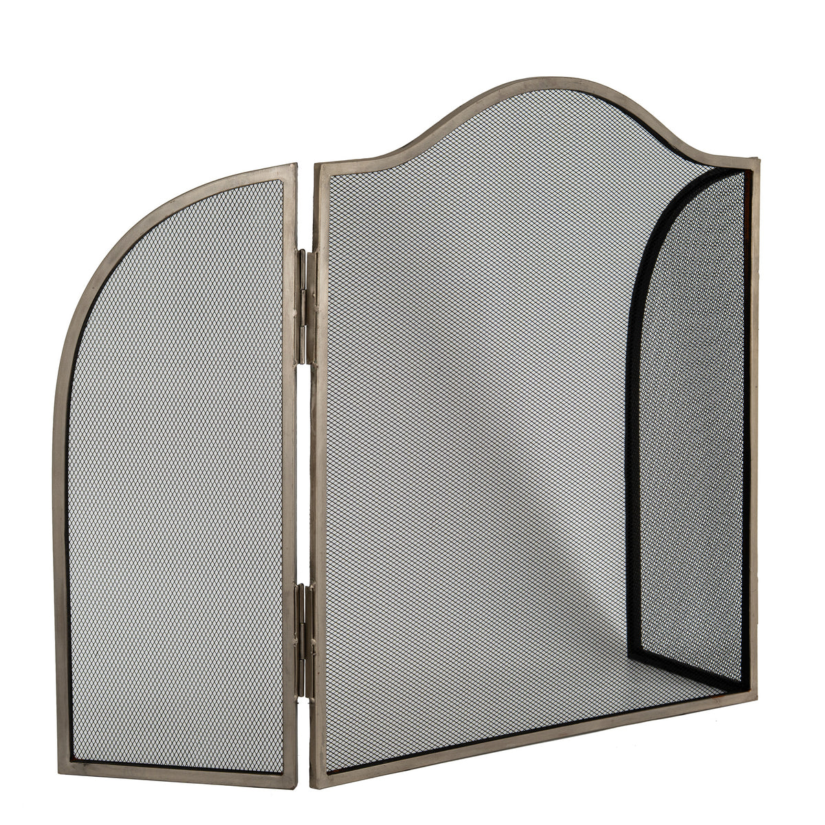 Howtel Antiqued Silver Fire Screen