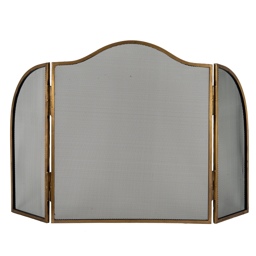 Nesbit Antiqued Brass Fire Screen
