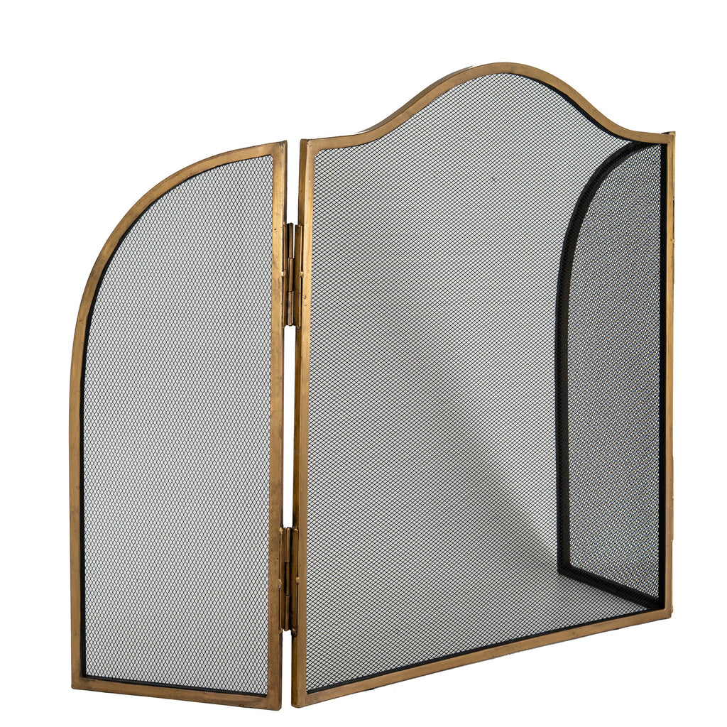 Nesbit Antiqued Brass Fire Screen