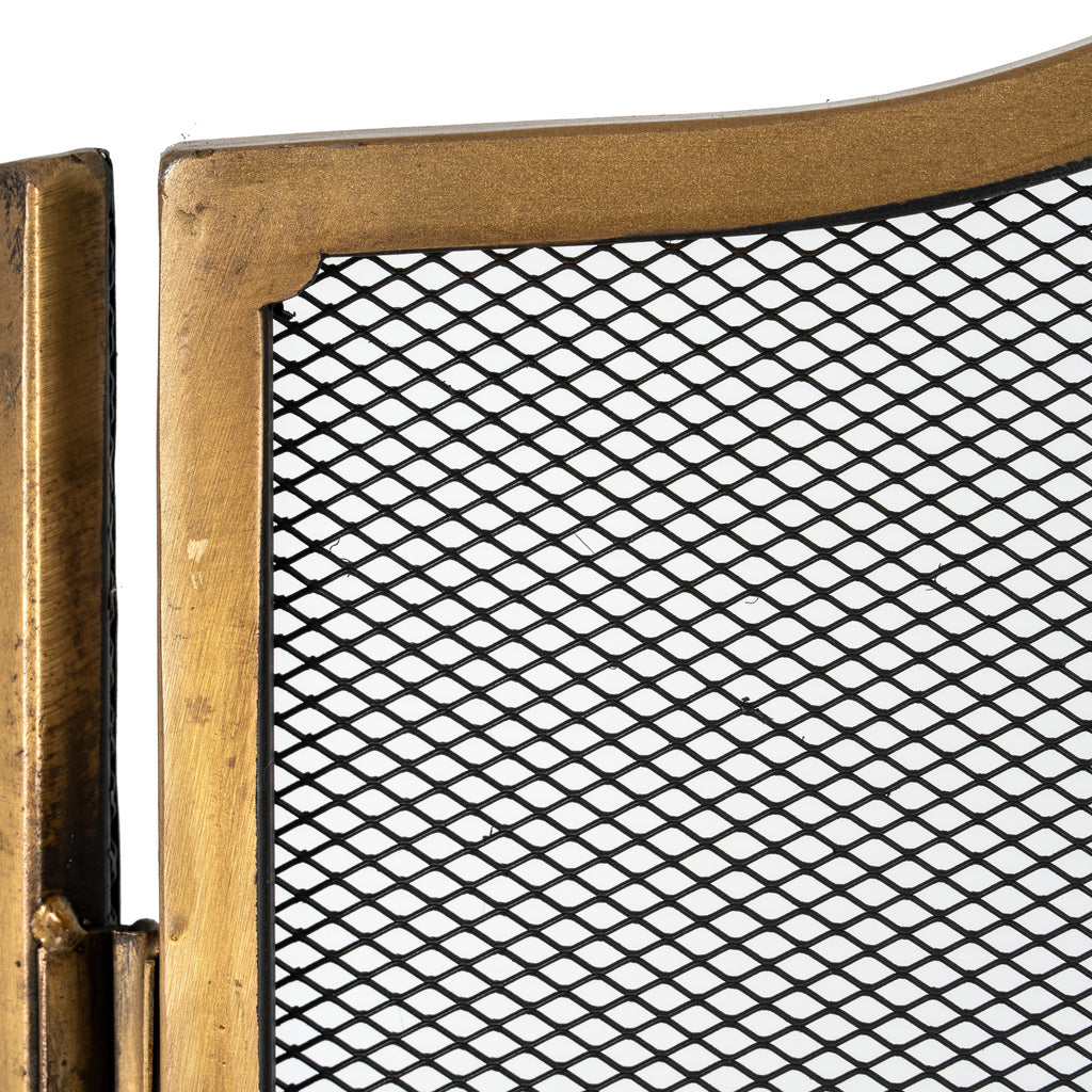 Nesbit Antiqued Brass Fire Screen
