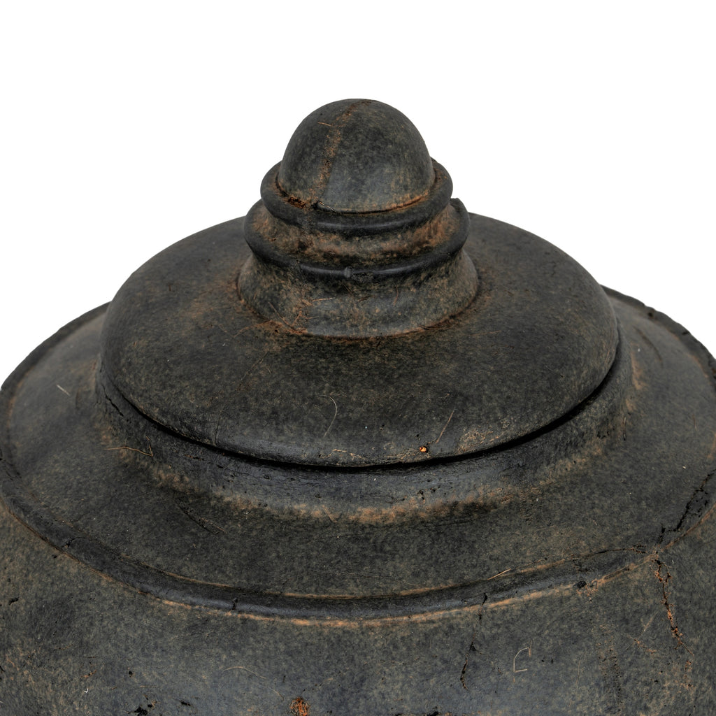 Embleton Large Black Ceramic Pot With Lid